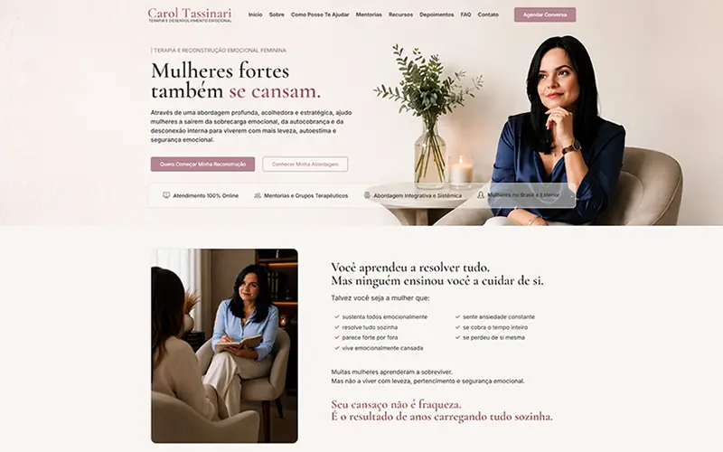 Captura de tela do projeto Carol Tassinari